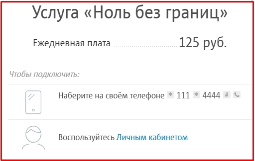 Подключение ноль без границ мтс МТС Ноль без границ - как подключить и отключить с телефона, условия пользования