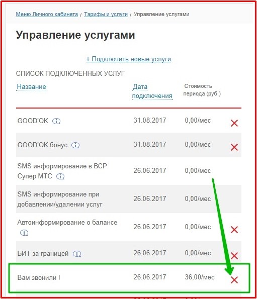 Как подключить услугу вам звонили на мтс